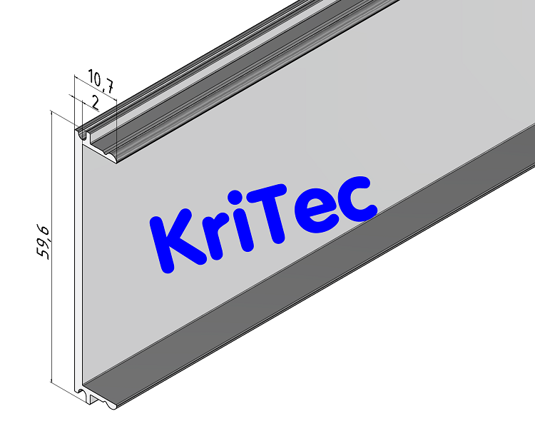 KriTec Abdeckprofil Al 60 für Ständerprofil 8 80x40 2xK60