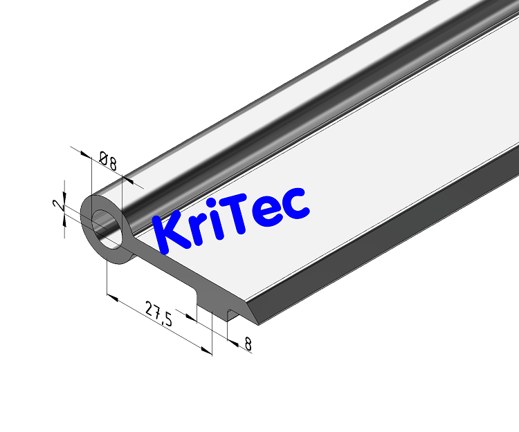 KriTec Scharnierlappenprofil V 8 z leicht, natur