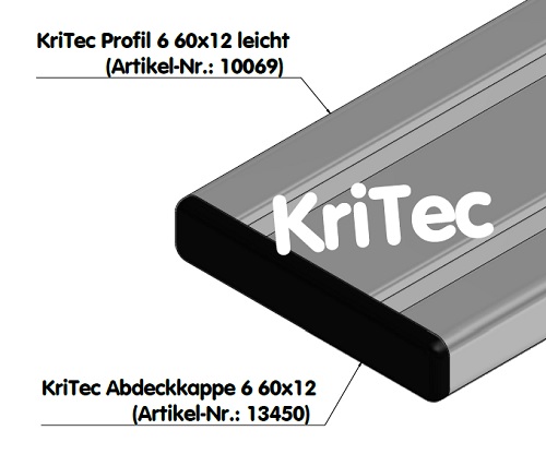 KriTec Abdeckkappen 6 Raster 30 schwarz