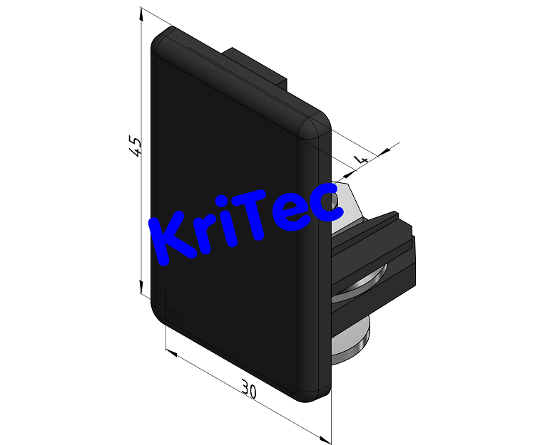 KriTec Endstück 45x30 C schwarz