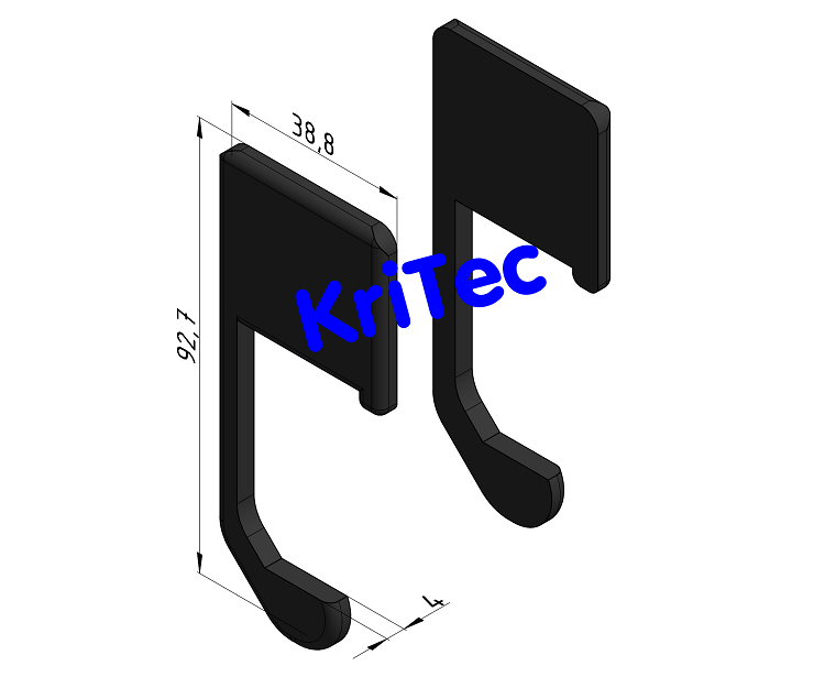 KriTec C-Schiene, Schienenprofil Abdeckkappensatz 8, schwarz