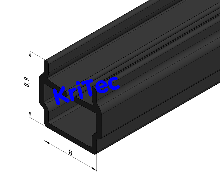 KriTec Einfassprofil 8 Raster 30 PP+TPE schwarz