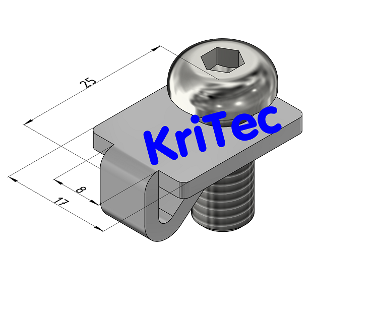 KriTec Standardverbindungssatz 8 Raster 40 einseitig