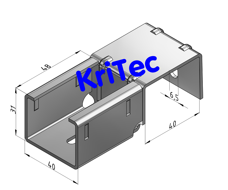 KriTec Rollenbahn St Aufnahme D30 an Profil 40 ohne Anschlag
