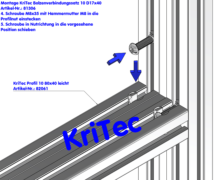 KriTec Bolzenverbindungssatz 10 D17x40