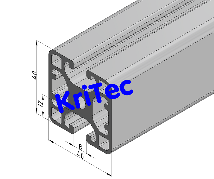 KriTec Profil 8 40x40 2N 180° leicht