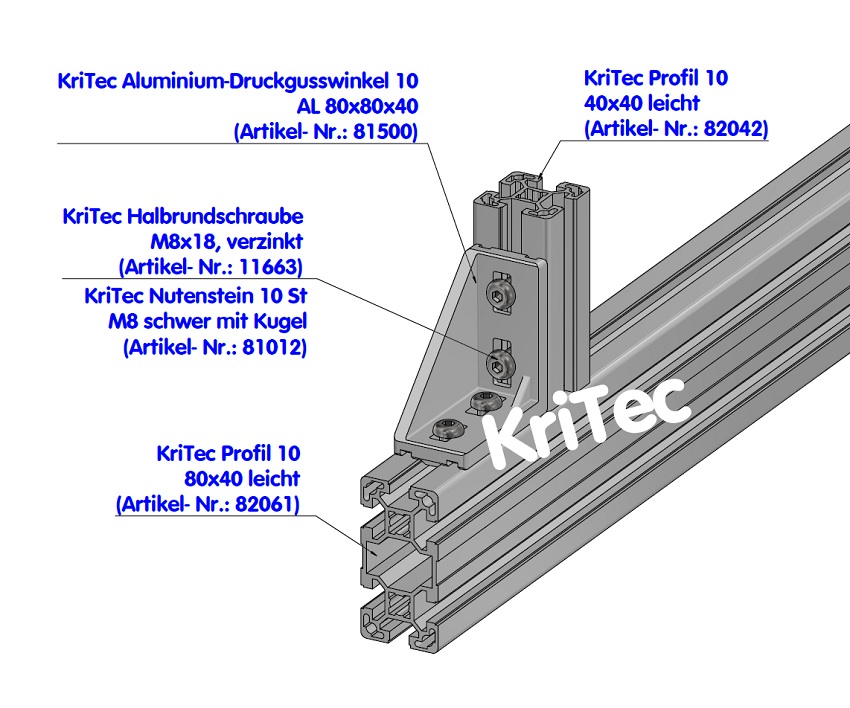 KriTec Profil 10 40x40 leicht