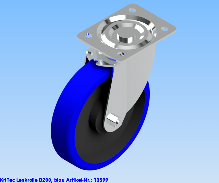 KriTec Lenkrolle D200 blau