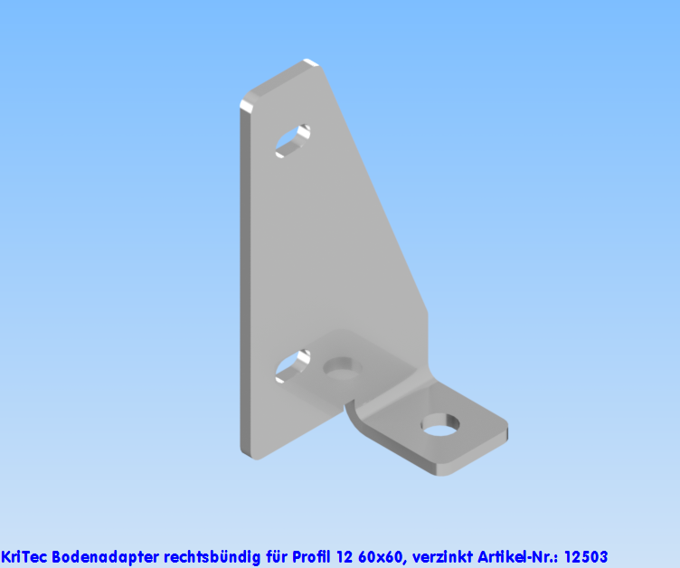 KriTec Bodenadapter rechtsbündig für Profil 12 60x60, verzinkt