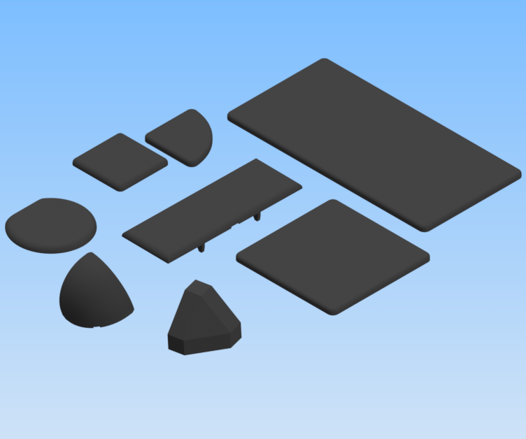 KriTec Abdeckkappen 5 Raster 20 schwarz