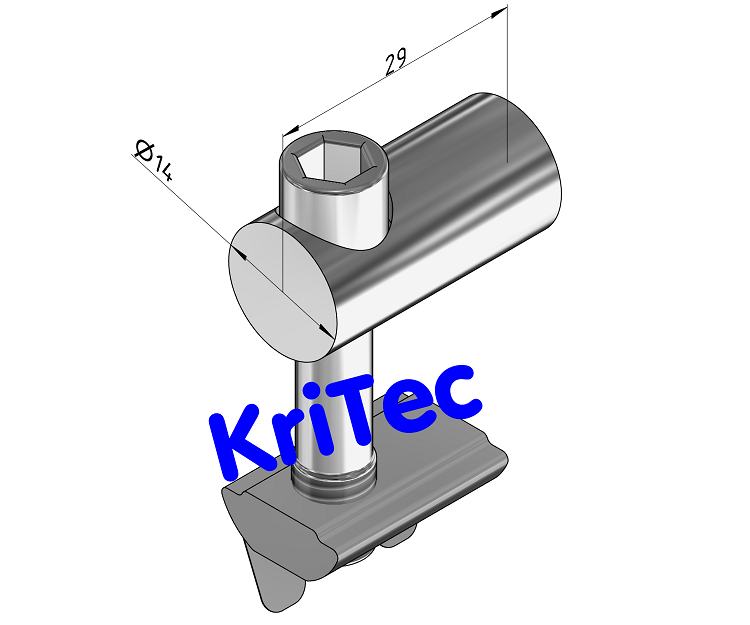 KriTec Bolzenverbindungssatz 10 Raster 45 D14 einseitig alle Profile Nut 10 außer 10 45x45 L und 10
