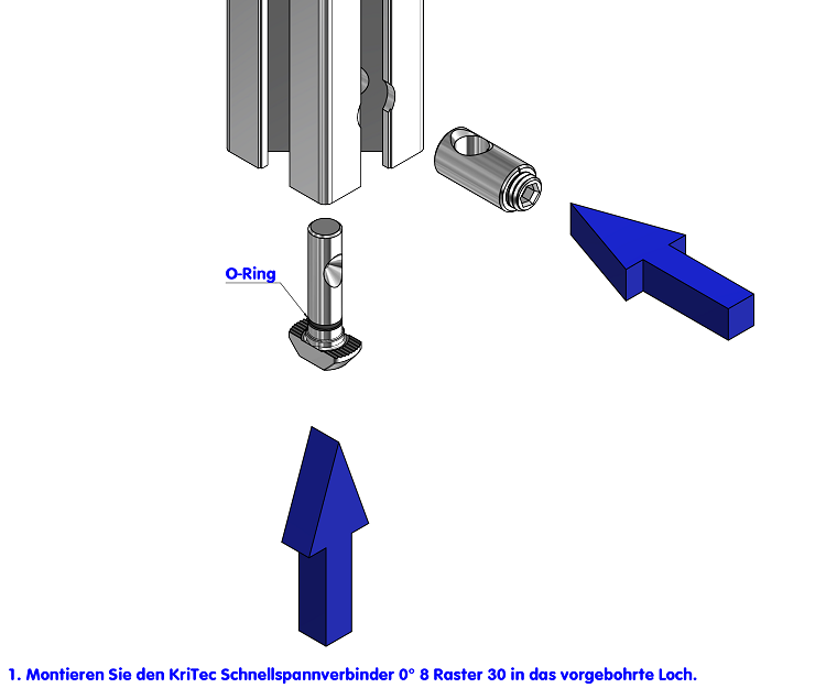 KriTec Schnellspannverbinder 0° 8 Raster 30