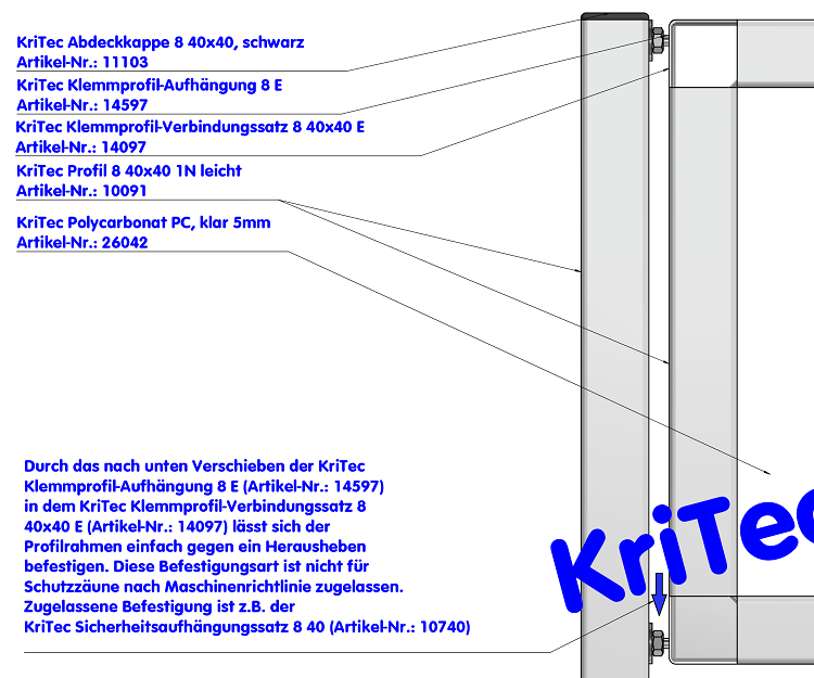 KriTec Profil 8 40x40 1N leicht