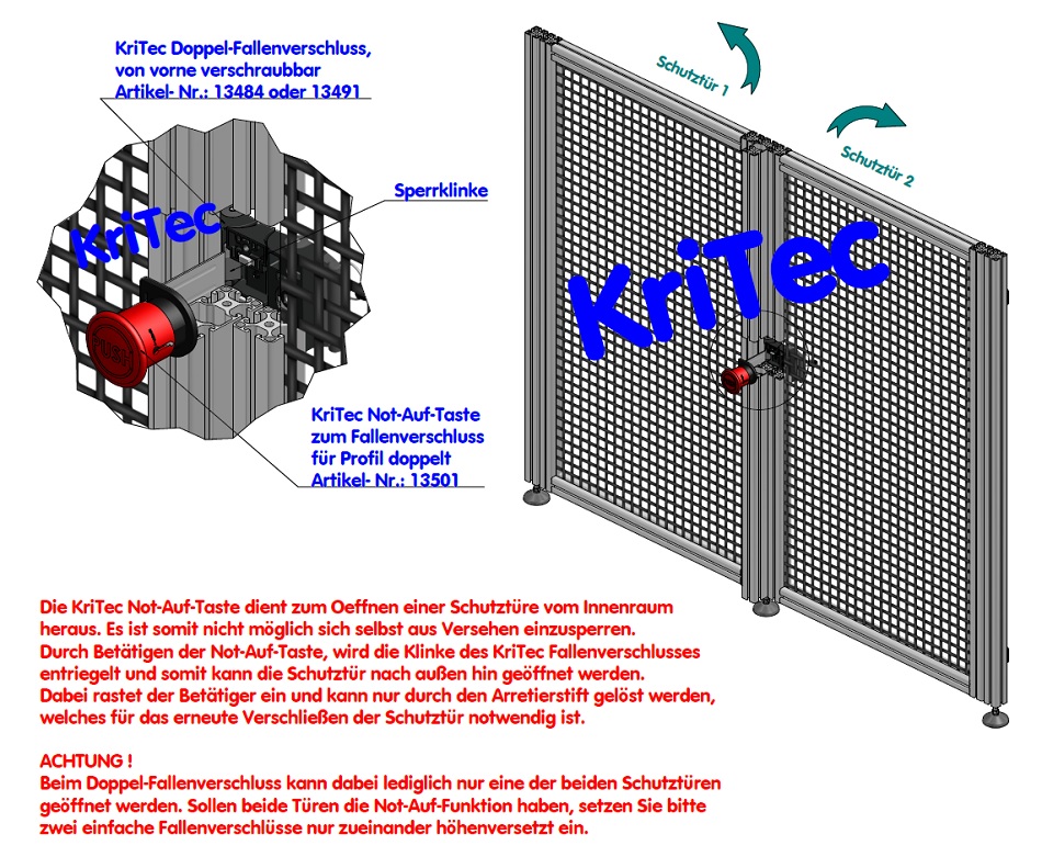 KriTec Not-Auf-Taste B zum Fallenverschluss