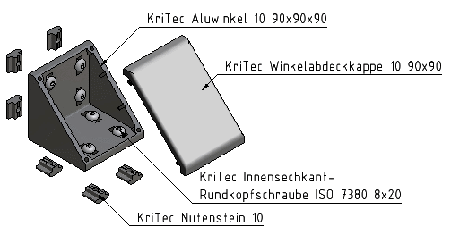 KriTec Alu-Druckgusswinkel 10 90x90x90