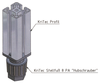 KriTec Stellfuß 8 Raster 40 PA "Hubschrauber"