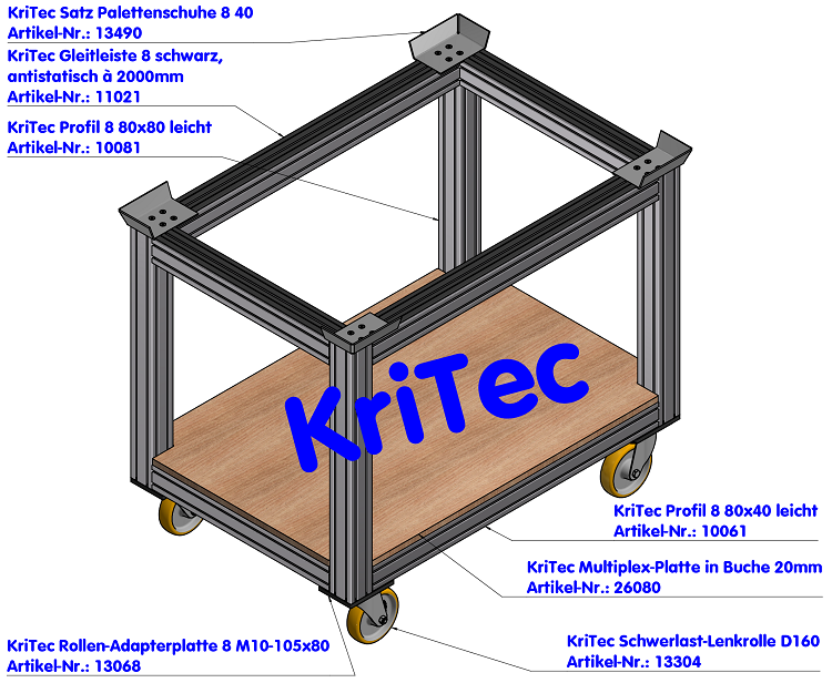 KriTec Satz Palettenschuhe 8 40