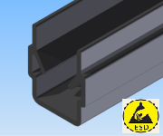 KriTec Abdeck- und Einfassprofil 5 Raster 20, ESD, schwarz