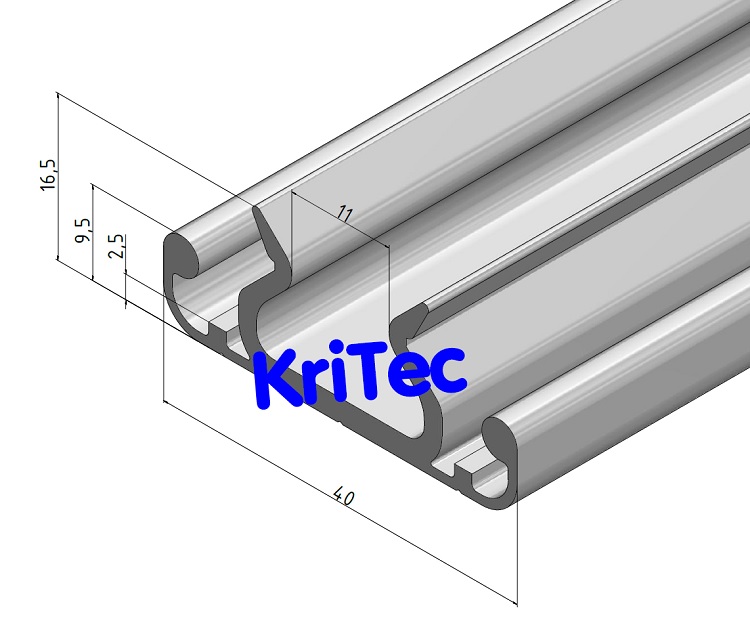 KriTec Kabelkanal-Träger/Deckelprofil 40