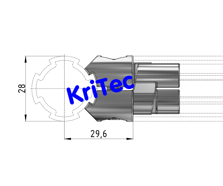 KriTec Innenverbinder D28 - 90°