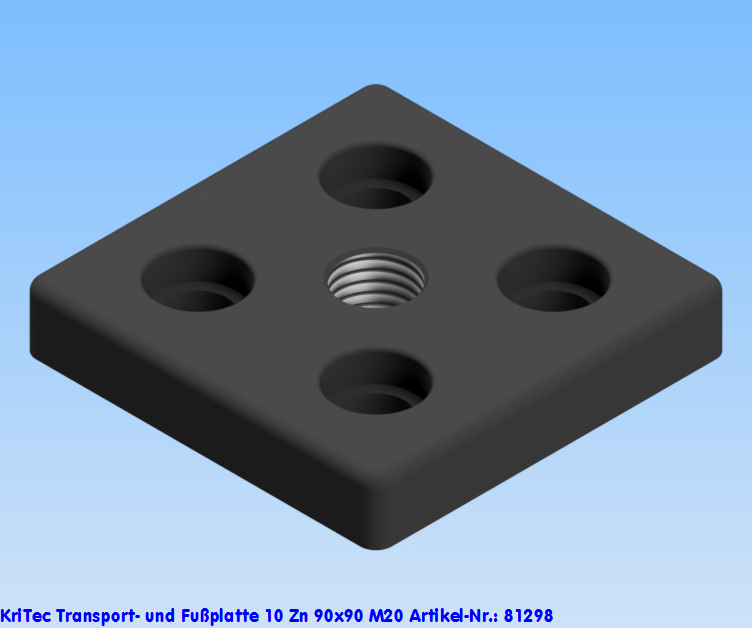 KriTec Transport- und Fußplatte 10 Zn 90x90 M20