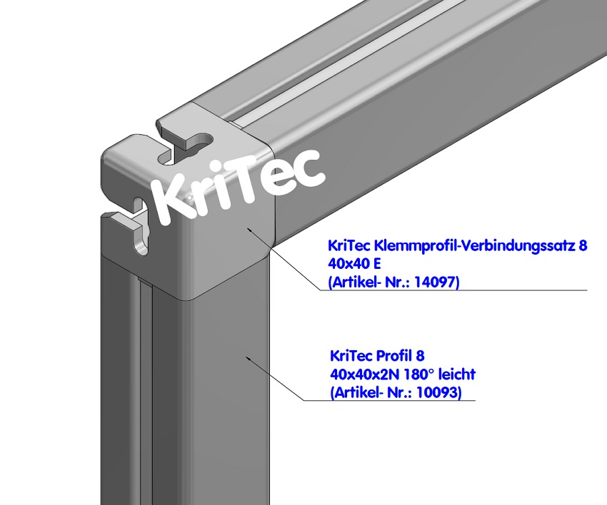 KriTec Profil 8 40x40 2N 180° leicht