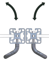 KriTec Handgriff Al 120 gebogen, schwarz und silber