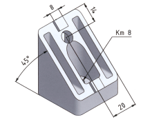 KriTec Profilverbindungsblock 8 40x40-45°