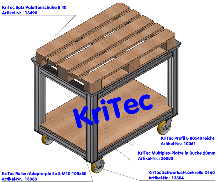 KriTec Satz Palettenschuhe 8 40