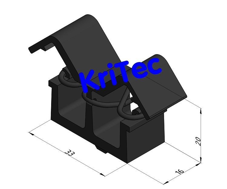 KriTec Clip-Kabelbinder mit Gummi und Einschwenkfuß 6 Raster 30