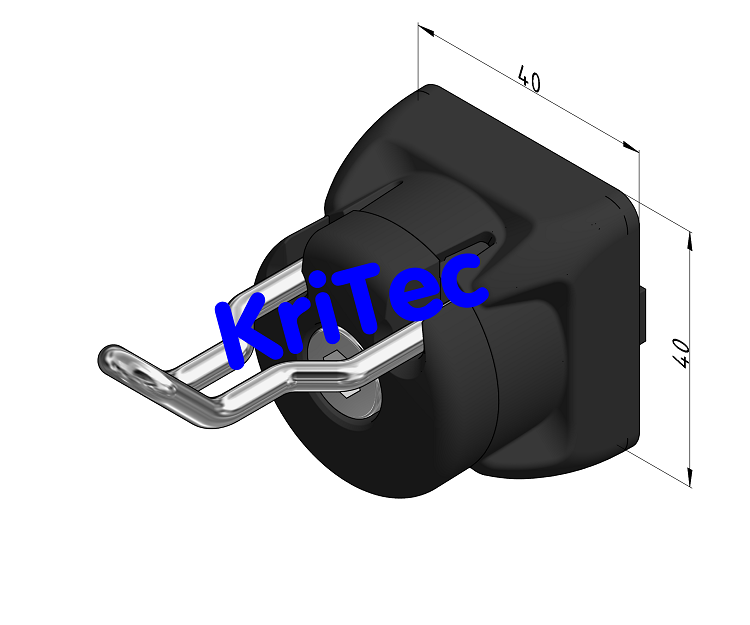 KriTec Haken 10 40x10 Raster 40/ 45/ 50/ 60, schwarz