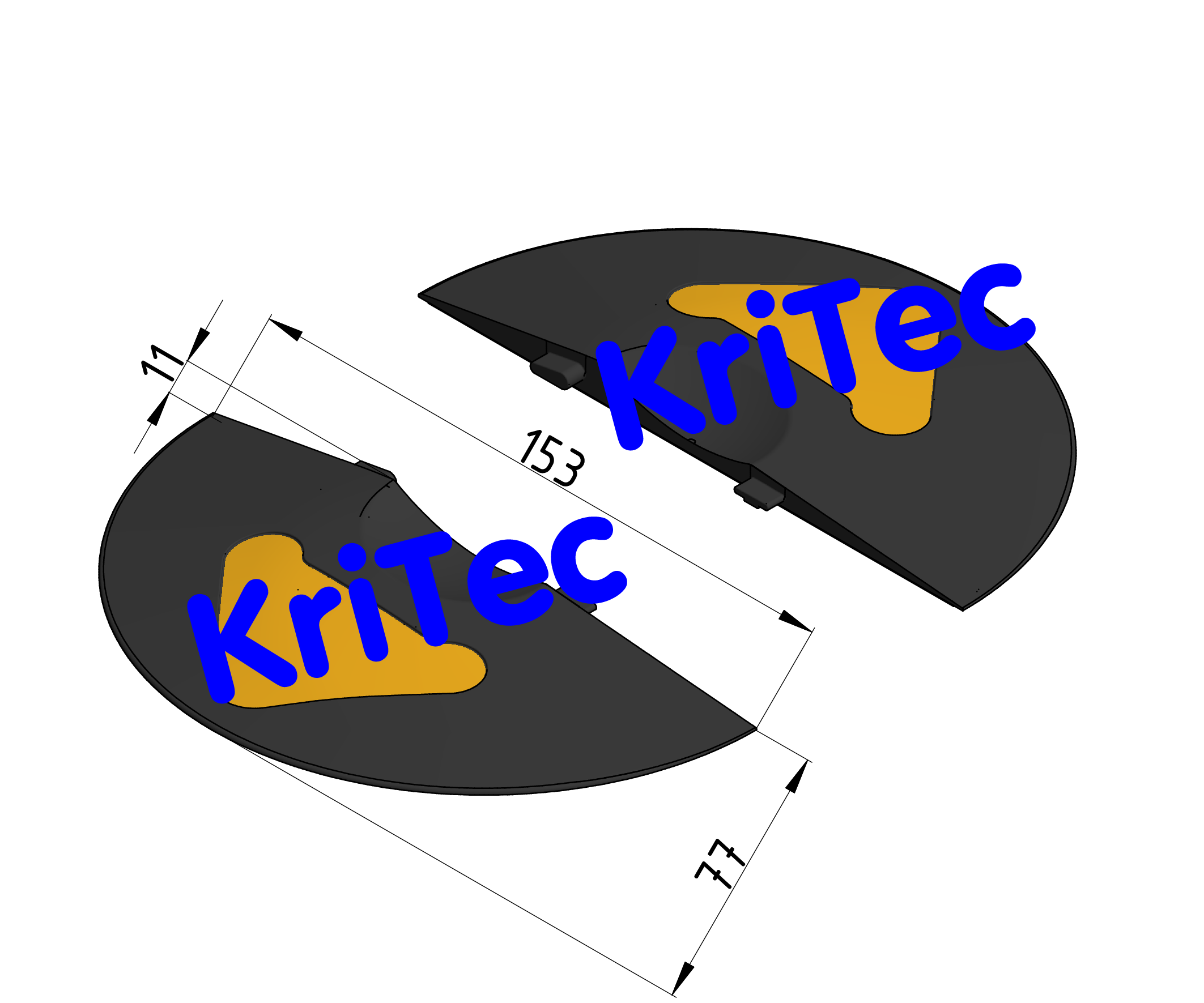 KriTec Set Start- und Endstück Parkschiene flach/ hoch Mini