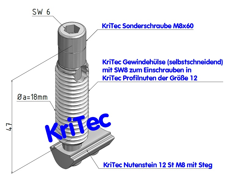 KriTec Automatik-Verbindungssatz 12, verzinkt