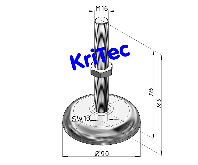 KriTec Stellfuß St 90 M16x115