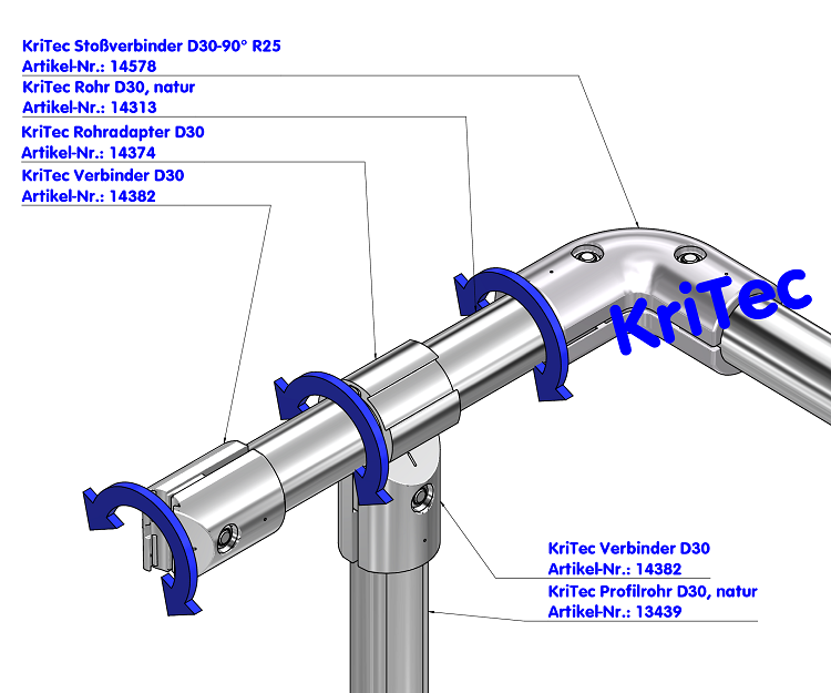 KriTec Profilrohr D30, natur