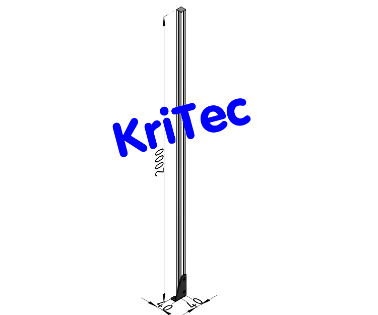 KriTec Pfosten rechtsbündig Profil 8 40x40 H2.000mm