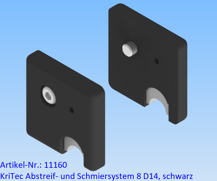 KriTec Abstreif- und Schmiersystem 8 D14, schwarz