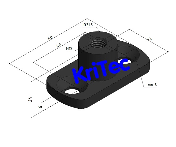 KriTec Adapterflansch 60x30, M12x24