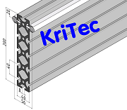 KriTec Linearschlitten-Profilträgerset 8 200x40 schwer, Welle D14, hochkant