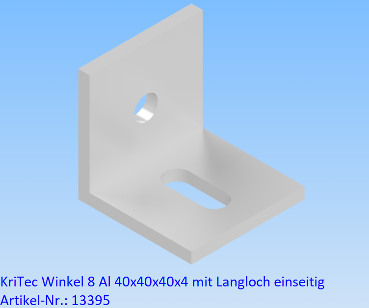 KriTec Winkel 8 Al 40x40x40x4 mit Langloch einseitig