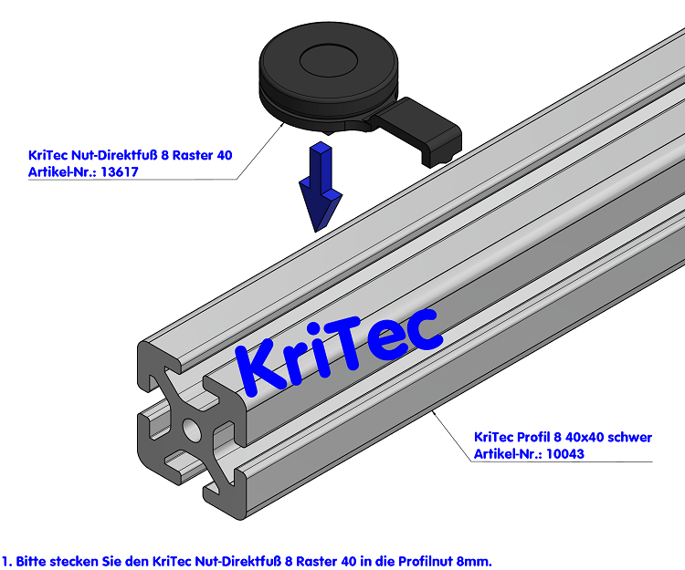 KriTec Nut-Direktfuß 8 Raster 40