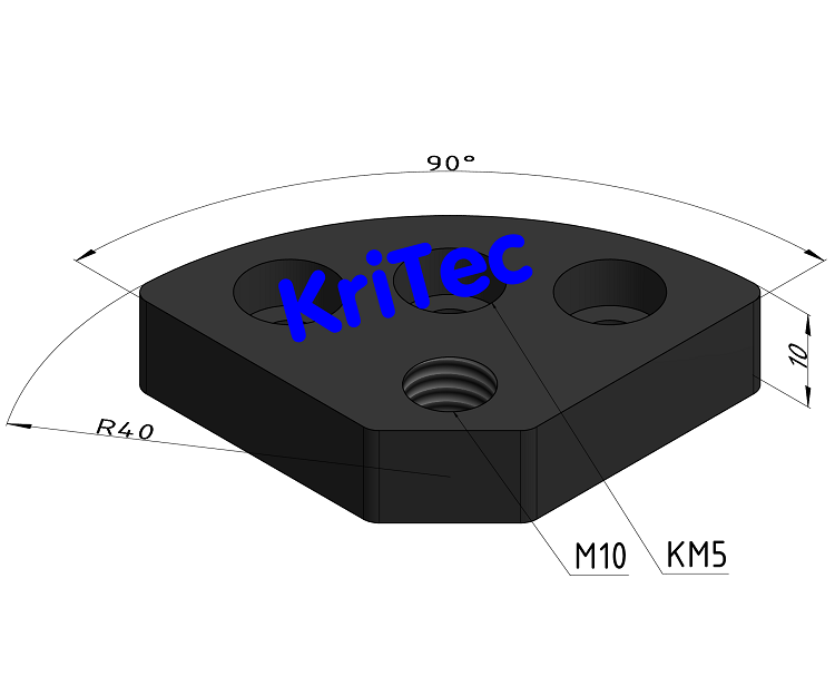 KriTec Transport- und Fußplatte 5 St R20/40-90°
