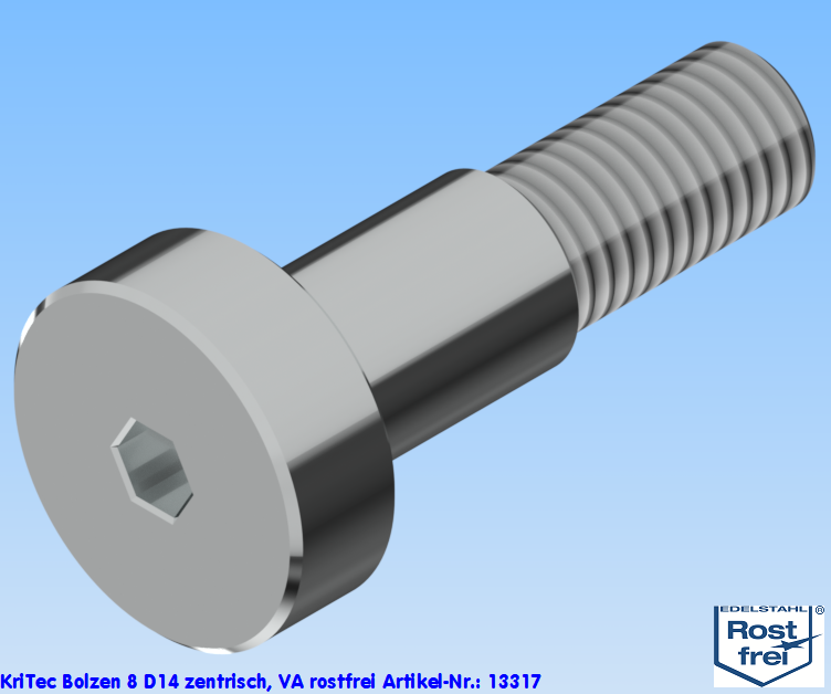 KriTec Bolzen 8 D14 zentrisch, VA rostfrei