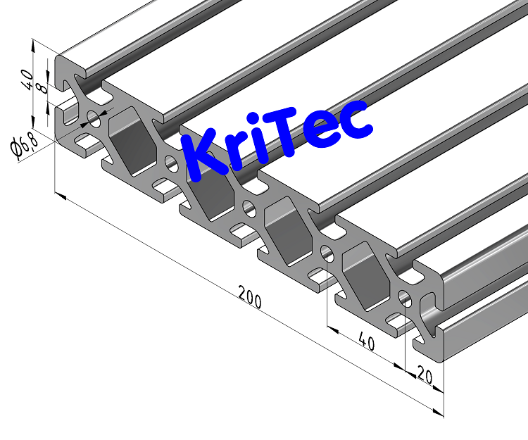 KriTec Profil 8 200x40 schwer