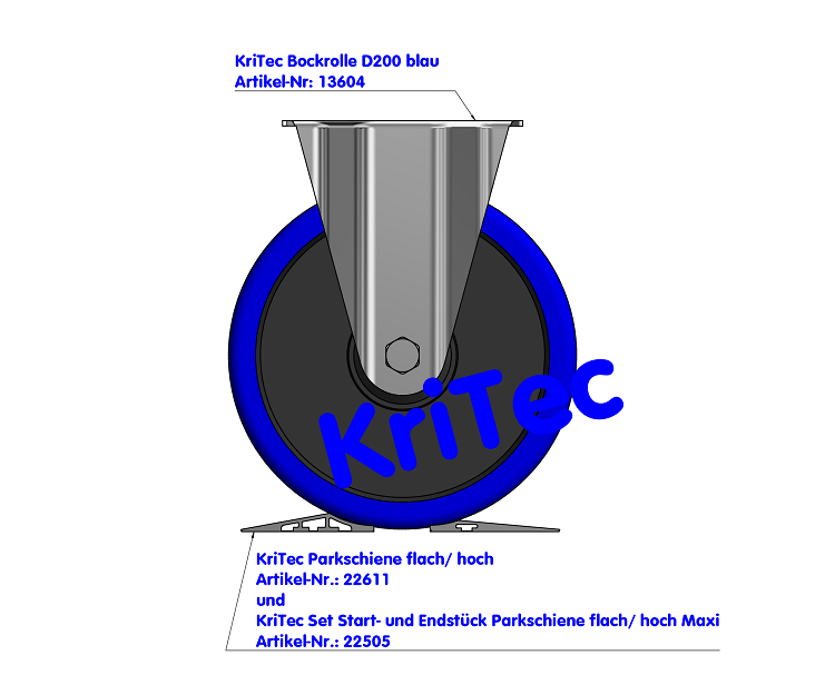 KriTec Bockrolle D200 blau