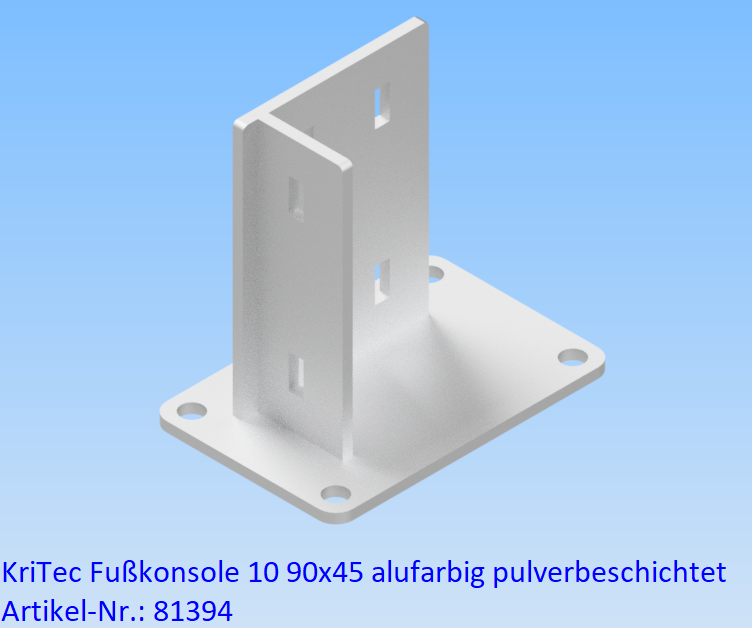 KriTec Fußkonsole 10 90x45 alufarbig pulverbeschichtet