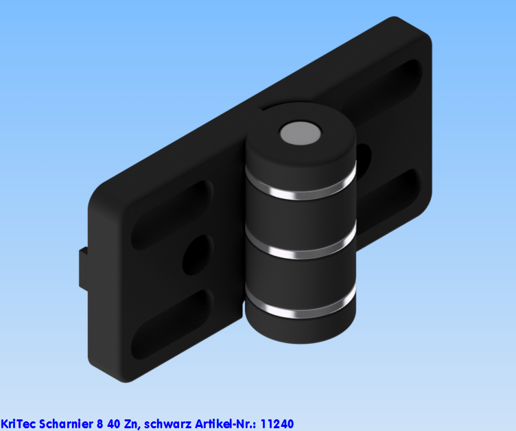 KriTec Scharnier 8 40 Zn, schwarz