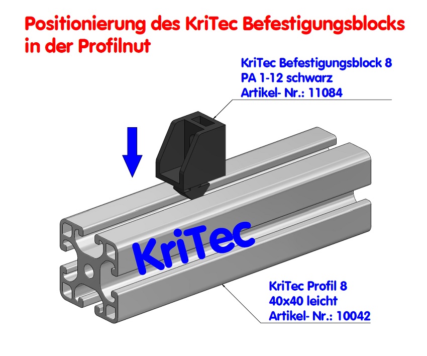 KriTec Befestigungsblock 8 PA 1-12 schwarz