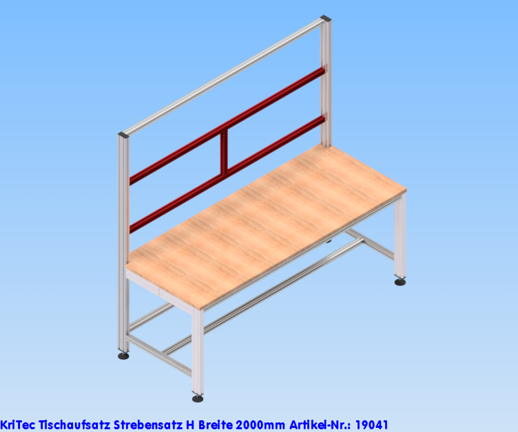 KriTec Tischaufsatz Strebensatz H Breite 2000mm