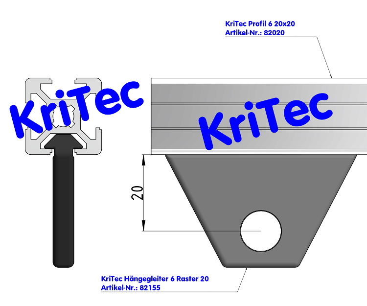 KriTec Hängegleiter 6 Raster 20